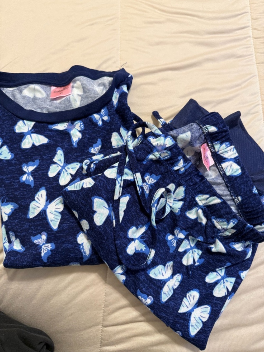 Pinkblush Navy and Light Blue Butterfly Pajama Set
